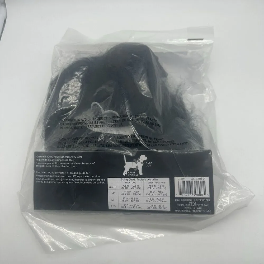 New Halloween Dog Costume Spider Bug Black Size Medium Sealed